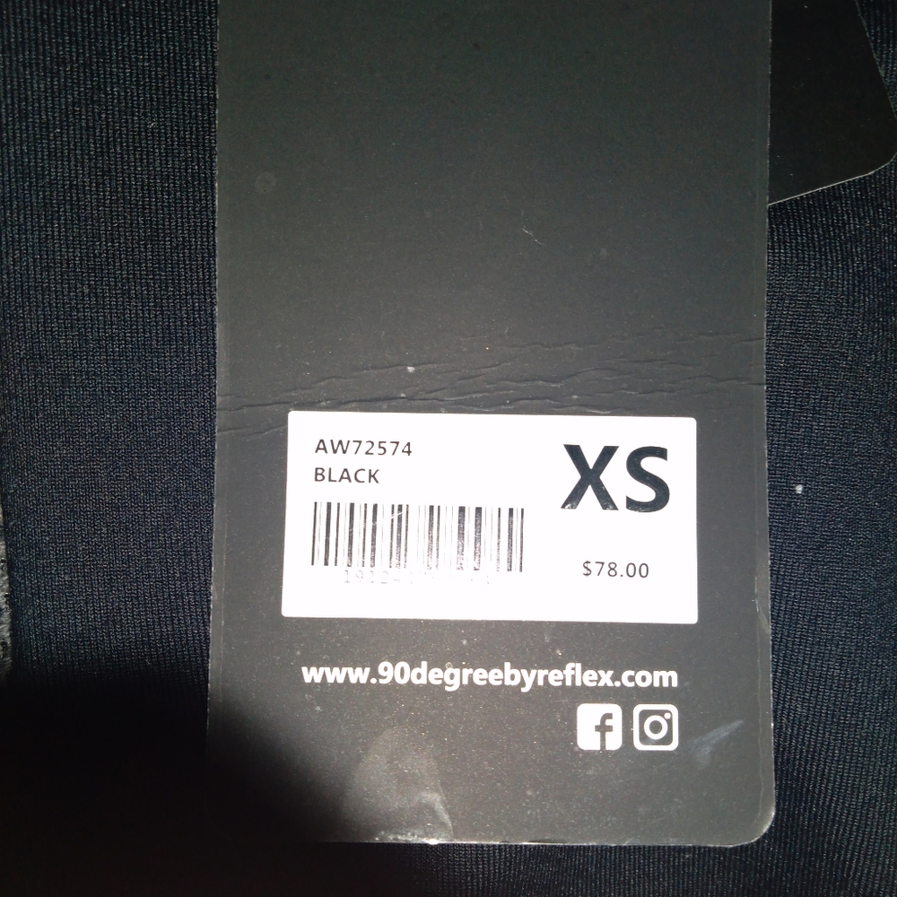 Black XS 90 Degree by Reflex- side pockets- ankle length